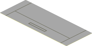 Sticker  2.1 x  5.6 with Dark Bluish Grey Lines and Open Rectangle on Light Bluish Grey Background