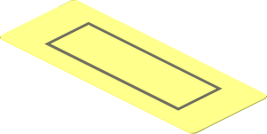 Sticker  0.9 x  2.3 with Dark Bluish Grey Open Rectangle
