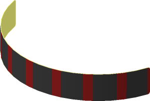 Sticker  0.6 x  5.2 with  8 Black Rectangles on Dark Red Background (Formed)