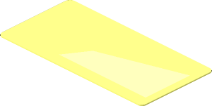 Sticker  0.8 x  1.7 with Bright Light Orange Trapezoid Short Left
