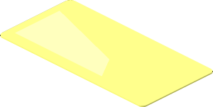 Sticker  0.8 x  1.7 with Bright Light Orange Trapezoid Short Right