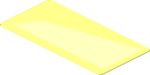 Sticker  0.8 x  1.7 with Bright Light Orange Trapezoid Long Left