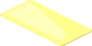 Sticker  0.8 x  1.7 with Bright Light Orange Trapezoid Long Right