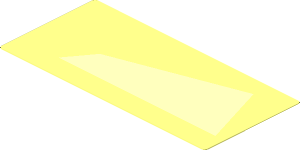 Sticker  1.7 x  3.7 with Bright Light Orange Trapezoid Left