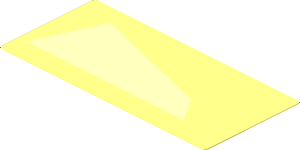 Sticker  1.7 x  3.7 with Bright Light Orange Trapezoid Right