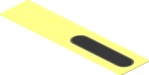 Sticker  0.8 x  3.3 with Black Rounded Rectangle with Dark Bluish Grey Border