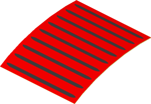 Sticker  1.9 x  1.8 with 9 Air Outlet Gills on Bright Light Blue (Formed)