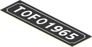 =Sticker  0.8 x  2.9 with "TOFO 1965" Licence Plate