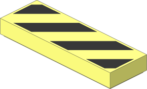 Tile  1 x  3 with Black Danger Stripes Pattern