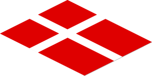 Sticker  2.4 x  3 with Denmark Flag