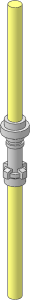 Minifig Lightsaber with Slight Sloping Fingers with Bottom Ring Chrome Silver - 2 Sides On
