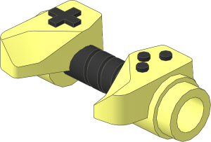 Minifig Game Controller with Black Handle and Buttons Pattern