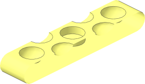 ~Strap  2 x 16 with End Rings - Strap Segment with Cylindrical Hole