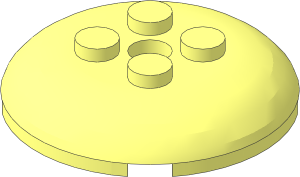 Brick  4 x  4 x  0.667  with Rounded Top and Four Top Studs