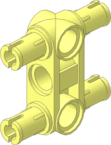 Technic Cross Block 1 x 3 (Pin/Pin/Pin) with 4 Pins Rectangular Centre Hole