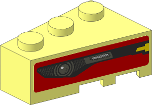 Wedge  3 x  2 Right with Headlamp on Red Background Right Sticker