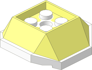 Shell  4 x  4 x  1.333 with  2 x  2 Recess with White Base Pattern