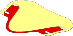 Sheet Plastic  8.5 x  7 Motorcycle Windscreen with Red Border Pattern