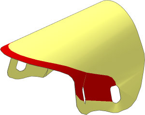 Sheet Plastic  8.5 x  7 Motorcycle Windscreen with Red Border Pattern (Formed)