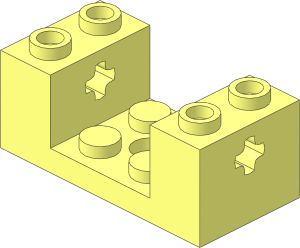 Plate 2 x 4 with Side Bricks 1 x 2 x 1.333 with Axle Hole