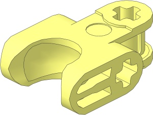 Constraction Connector  3 x  2 with Single Round Ball Socket with Straight Closed Sides