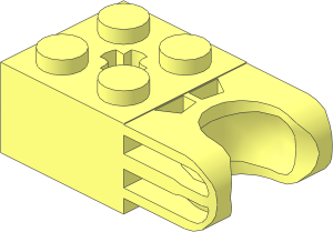 Brick  2 x  2 with Axlehole and Ball Socket Type 4 and Axlehole with Straight Closed Sides