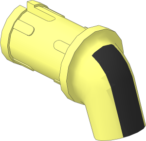 Figure Arm with Friction Pin for Minifig Hand with Black Stripe Pattern
