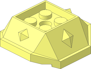 Shell  4 x  4 x  1.333 with Spikes with  2 x  2 Recess