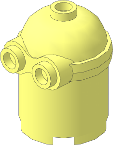 Minifig Head Minion  2 x  2 x  2.333 with Goggles