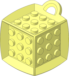 Die  6 Sides  3 x  3 x  3 with Loop on One Edge