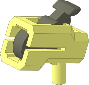 Projectile Launcher with Bar with Dark Bluish Grey Trigger and Round Tile