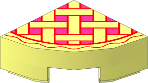 Tile  1 x  1 Corner Round with Lattice Pie Pattern