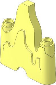 Rock Rounded  1 x  4 with  2 Studs on Ends