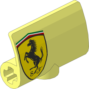 Technic Panel Curved  3 x  2 x  1 with Ferrari Logo Left Pattern