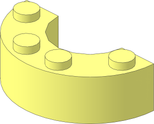 Brick  2 x  4 Half Round without Cutouts
