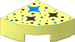 Tile  1 x  1 Corner Round with Star Field Pattern