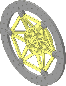 Technic Brake Disc  9 x  9 with Light Bluish Grey Rim Pattern