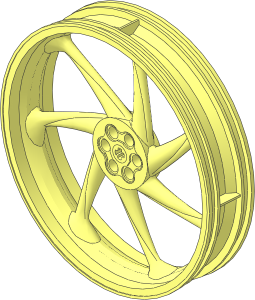 Wheel 24 x 107 Motorcycle with  7 Spokes