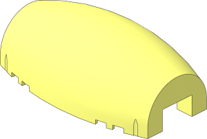 Windscreen  6 x 10 x  3 with  1 x  2 x  1 Cutout - Ovoid