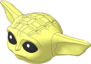 Minifig Baby Head Grogu with Black Eyes Pattern