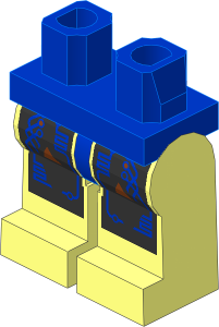 Minifig Hips and Legs with Insectoids Blue Circuitry Pattern