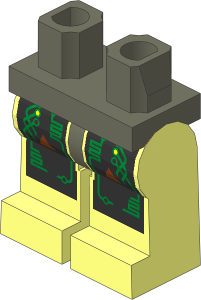 Minifig Hips and Legs with Insectoids Green Circuitry Pattern