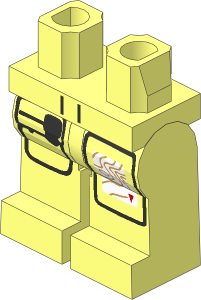 Minifig Hips and Legs with Map and Zippered Pocket Pattern