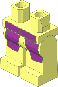 Minifig Hips and Legs with Purple Greatcoat with Dark Grey Border Pattern