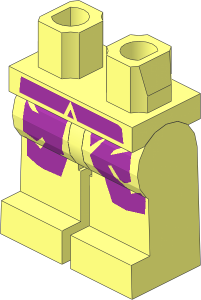 Minifig Hips and Legs with Purple Greatcoat Pattern