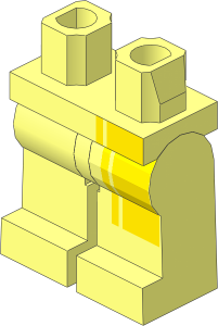 Minifig Hips and Legs with Yellow Stripes Pattern