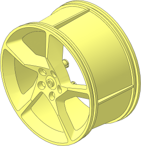 Wheel Rim 41 x 75 with  5 Spokes and  3 Pins #2 (Right)
