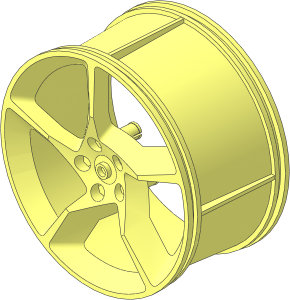 Wheel Rim 41 x 75 with  5 Spokes and  3 Pins #1 (Left)