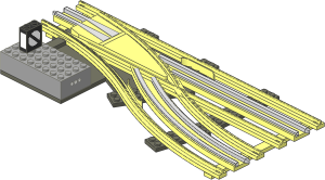 Train Track 12V Slotted Point Right Electric (Branching)