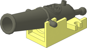 Minifig Cannon Non-Shooting with Base (Shortcut)